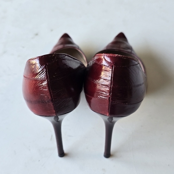 Jimmy Choo Pumps Womens Sz 6 Anouk Red Snakeskin Python Embossed Stiletto Heels - Picture 10 of 16